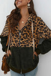 (50% OFF - Today Only) Chic Leopard Zip-Up Patchwork Hooded Coat(5 Colors)