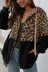 (50% OFF - Today Only) Chic Leopard Zip-Up Patchwork Hooded Coat(5 Colors)