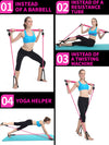 Portable Pilates Bar Kit With Resistance Band Exercise Stick