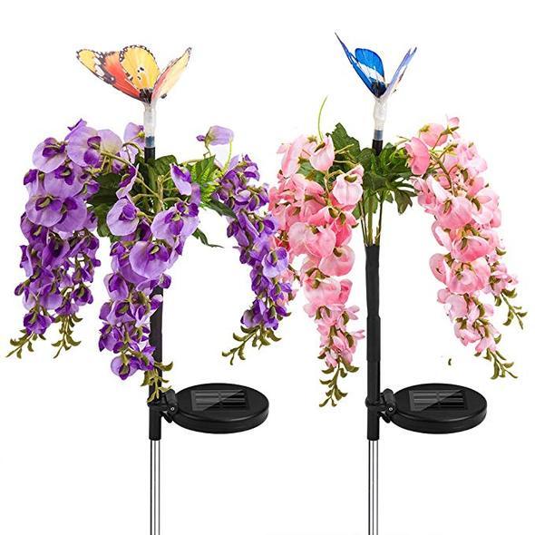 Solar Garden Stake Decorations Lawn Flower Lights Outdoor (50% Off - Today Only)