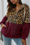 (50% OFF - Today Only) Chic Leopard Zip-Up Patchwork Hooded Coat(5 Colors)