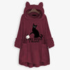 I D0 WH4T I W4NT FLUFFY FLEECE OVERSIZE HOODIE WITH CAT EARS