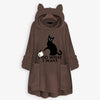 I D0 WH4T I W4NT FLUFFY FLEECE OVERSIZE HOODIE WITH CAT EARS