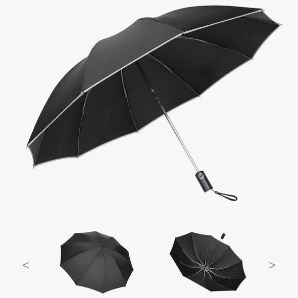 (Holiday Sale - 50% Off) Foldable Reversible Automatic Umbrella (Reflective Strips)