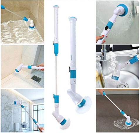 ELECTRIC POWER CLEANING SCRUBBER WITH EXTENSION HANDLE